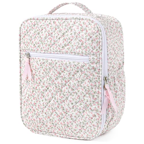 Aileam Lunch Box Lunch Bag for Women Cute Girls Insulated Womens Lunch Bag For Work Quilted Large Capacity Reusable Insulated Cooler for Work School Picnic Travel Pink Little Floral - color: Pink Little Floral