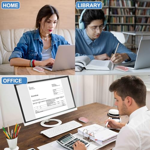 Bluetooth Wireless Mouse for MacBook Air Mac Pro Laptop Computer iPad Pad PC Laser Optical Rechargeable Mini Slim Silent Mouse Widely Used Desktop Hp iMac (Rose Gold) - color: Rose Gold