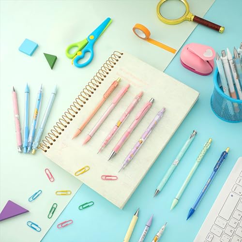 20 Pack Mechanical Pencils Kawaii Stationary Cute Mechanical Pencil Mixed 0.5mm 0.7mm 0.9mm Kawaii Pencil for School Office Home Supplies, Some with Top Erasers