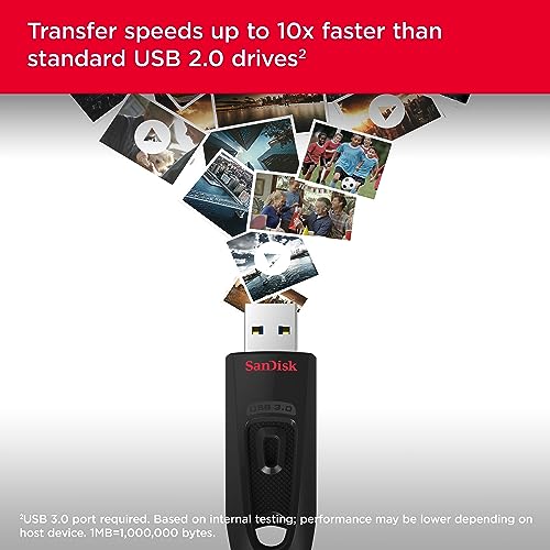 SanDisk 32GB Ultra USB 3.0 Flash Drive - SDCZ48-032G-GAM46, Black (Pack of 4) - size: 32GB (Pack of 4)