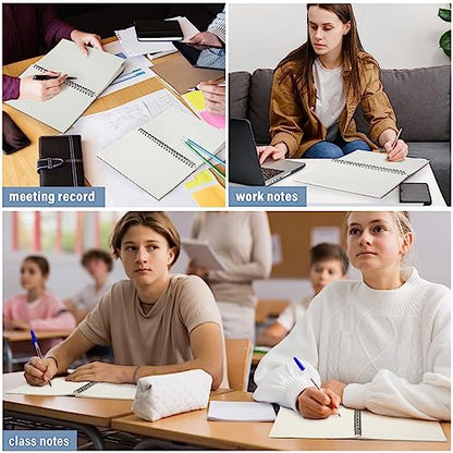 Fuutreo 6 Pack B5 Spiral Notebooks 10.5 x 7.45 Inch College Ruled Aesthetic Journal Kraft Hardcover 70 Sheets (140 Pages) Spiral Notebook for Office Students Work Journaling(Pastel,Morandi) - color: Pastel