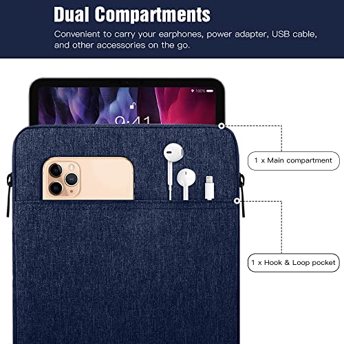 TiMOVO 9-11" Tablet Sleeve Bag, Dark Blue | Fit iPad 11" A16 2025 / 10.9"/10.2" / Air 11" 5/4 Gen / Galaxy Tab A9+/A11Plus 11", Fit Smart Keyboard - color: Indigo, size: 9-11 Inch