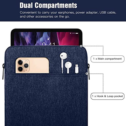 TiMOVO 9-11" Tablet Sleeve Bag, Dark Blue | Fit iPad 11" A16 2025 / 10.9"/10.2" / Air 11" 5/4 Gen / Galaxy Tab A9+/A11Plus 11", Fit Smart Keyboard - color: Indigo, size: 9-11 Inch