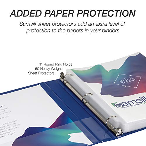 Samsill Economy 1 Inch 3 Ring Binder, Made in The USA, Round Ring Binder, Non-Stick Customizable Cover, Blue - color: Blue, size: 1-Pack, style: 1-Inch