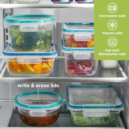 Snapware Plastic Total Solution 2-Pack (4-Cup) Food Storage Containers Set, Leakproof & Airtight Plastic Locking Lids Round Tupperware, Non-Toxic BPA-Free Lids, Microwave Dishwasher Freezer Safe - size: 2 Pack, style: 4 Cup
