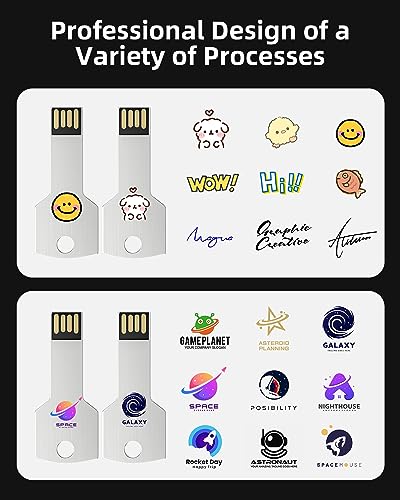 Bilious Custom Personalized USB Keychain Flash Drive 4/8/16/32/64/128/256GB, Metal Style Thumb Drive Portable Memory Stick, Waterproof Jump Pen Drive for Storage and Backup - size: Customized