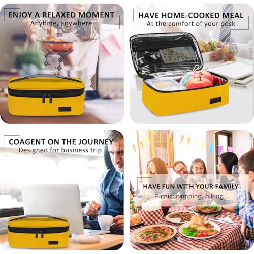 Gloppie Mini Lunch Box Small Kids Lunch Bag Compact LunchBox Bag, CPC Certified | Child-Safe Materials, Insulated LunchBag Reusable Sandwich Containers Snack Box, Yellow - color: Yellow