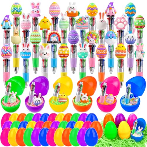 30Pcs Easter Egg Mini Multicolor Pens in One 4-in-1 Cute Pens Bulk with 30 Eggshells, Fun Gifts Assorted Ink Kawaii Ballpoint Pen - style: 30Set-Easter Egg