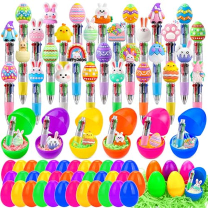 30Pcs Easter Egg Mini Multicolor Pens in One 4-in-1 Cute Pens Bulk with 30 Eggshells, Fun Gifts Assorted Ink Kawaii Ballpoint Pen - style: 30Set-Easter Egg