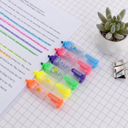 BAZIC PRODUCTS Fruit Scented Mini Highlighters, Chisel Tip, 6 Count | Quick-dry, fruit-scented fluorescent mini highlighters, compact, non-toxic ink, ASTM D-4236 - size: 1 Count (Pack of 1)