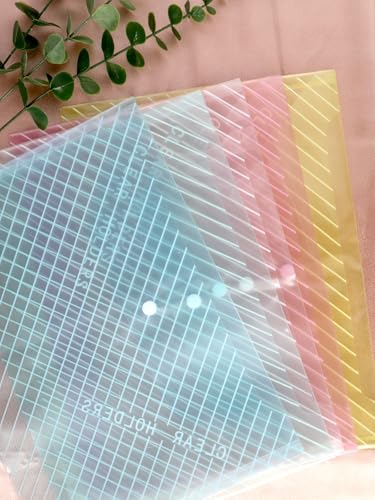 10 Pcs Clear Plastic File Folders 12.5 × 9 Inch Colorful Folders for Documents, Files, Paper at School Office Home