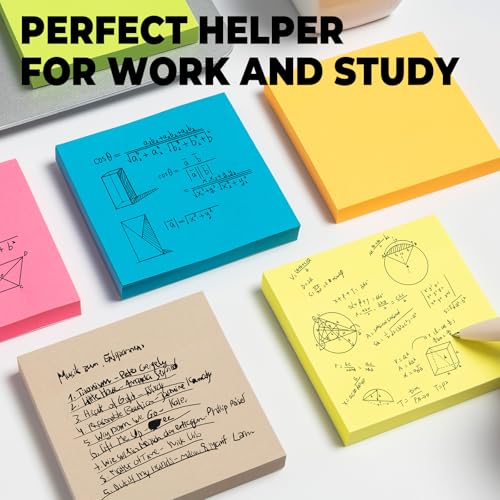M&G 24 Pads Sticky Notes 3x3 Inch Self Sticky Notes 6 Bright Colors Easy to Stick Office and School Supplies for Home, Desk, and Notebook Use, 100 Sheets/Pad - style: Bright 6 Colors（2400 Sheets）