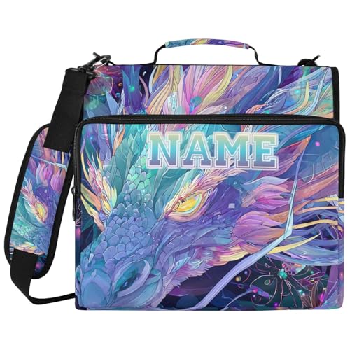 Custom 3 Ring Zipper Binder Colorful Abstract Motocross Artwork Personalized Name 1.5 inch Binders Large Capacity Multi Pockets for School Office Supplies - color: Custom Colorful Abstract Motocross Artwork