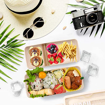 Bento Box Japanese Lunch Box Kit Leakproof Bento Lunch Box for Kids Adults Wheat Straw 3 Layer Stackable Lunch Containers with Compartment Eco-Friendly Meal Prep Containers (Beige) - color: Beige, size: 5Pcs