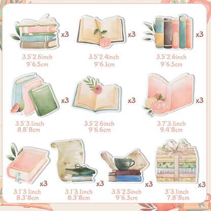 Xqumoi 30 Pack Book Lover Sticky Notes - Book Club Self Sticky Notepads Cute Writing Memo Pads for Back to School Office Supplies Teacher Appreciation Librarian Bookish Gift Birthday Party Favors - style: Book Lover