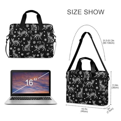 Laptop Case 15.6 inch Computer Bag | Waterproof Laptop Briefcase Laptop Bag for Women & Men - color: Death Halloween Cats Gothic 1