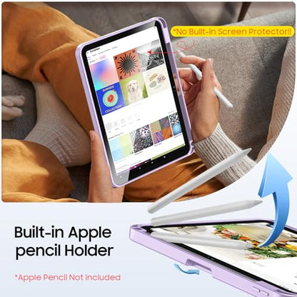 Fintie Shockproof Case for iPad (A16) 11th Generation 11 Inch (2025), iPad 10th Generation 10.9 Inch (2022) - [Built-in Pencil Holder] Slim Frosted Protective Cover with Multi-Angle Kickstand, Purple - color: Purple