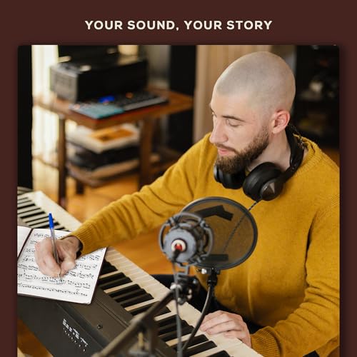 BEECHMORE BOOKS Music Manuscript Paper Notebook - A4 Blank Sheet Music Composition Book for Songwriters & Musicians, 120gsm Thick Staff Paper, 10 Staves, Hardcover Vegan Leather, Perforated Pages - color: Chestnut Brown