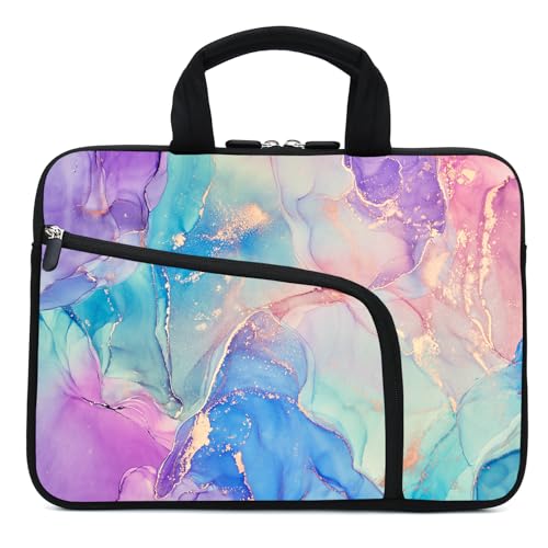 12 Inch Laptop Sleeve Carrying Bag with Handle， Front Pocket for Placing Power Adapter and Mouse for men women - color: Caisy-1