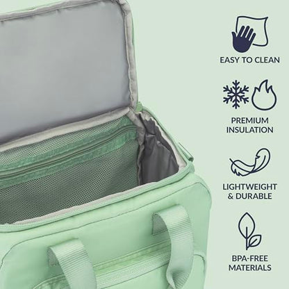 Bentgo Insulated Lunch Bag – Extra-Large Capacity Adult Lunch Bag with Shoulder Strap and External Storage Compartment, Durable, Lightweight, Ideal for Work, School, & Meals On the Go (Clay Green) - color: Clay Green