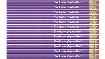 Express Pencils™ Personalized Pencils Round Custom Imprinted with your Name - Text - Logo - Message- 12 pkg -Includes Personalization - Great Gift Ideas (Light Purple) - color: Light Purple