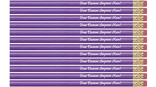Express Pencils™ Personalized Pencils Round Custom Imprinted with your Name - Text - Logo - Message- 12 pkg -Includes Personalization - Great Gift Ideas (Light Purple) - color: Light Purple