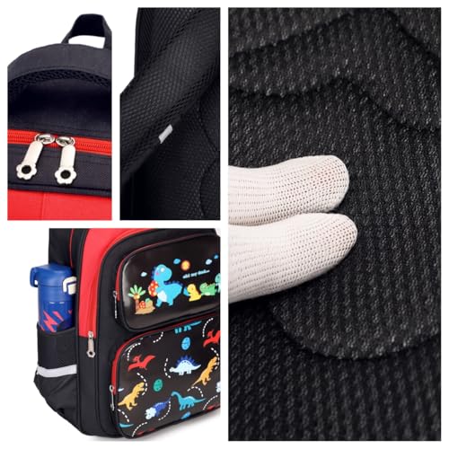 3-in-1 Kids Backpack with Insulated Lunch Bag and Pencil Case for Elementary Middle School, Lightweight, Colorful Prints, Waterproof Fabric, 17" Large Capacity - color: Multicolor