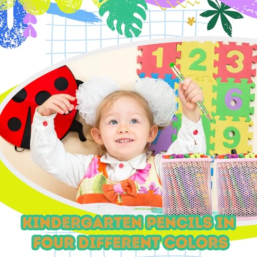Spakon 72 Pcs Kindergarten Pencils Golf Pencils Here I Come School Supplies Easy to Hold for Classroom Reward Party Favor with Erasers