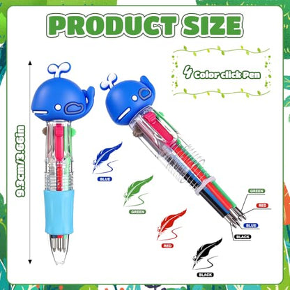 Vellibring 30pcs Mini Multicolor Pens in One 4-in-1, Bulk Cute Cartoon Retractable Ballpoint Pens for Party Favors Birthdays Holiday Gifts Classroom Student Prizes - style: Cute-30pcs