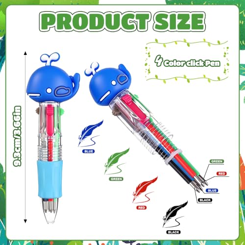 Vellibring 30pcs Mini Multicolor Pens in One 4-in-1, Bulk Cute Cartoon Retractable Ballpoint Pens for Party Favors Birthdays Holiday Gifts Classroom Student Prizes - style: Cute-30pcs