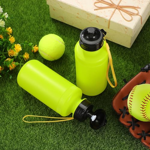 Zubebe 36 Pcs Sports Water Bottles Bulk Squeeze Reusable Plastic Water Bottles Back to School Supplies Summer Gifts for Students School Travel Hiking Cycling Event Team Gift - color: Fluorescent Green