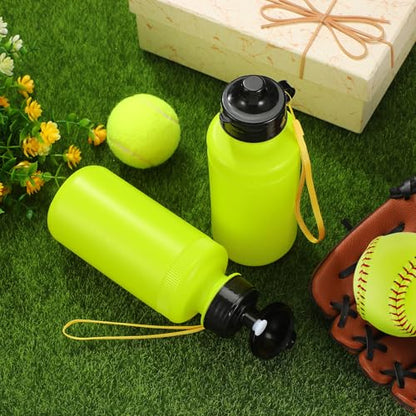 Zubebe 36 Pcs Sports Water Bottles Bulk Squeeze Reusable Plastic Water Bottles Back to School Supplies Summer Gifts for Students School Travel Hiking Cycling Event Team Gift - color: Fluorescent Green