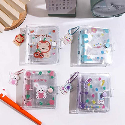 Leadigol Mini Photo Album Cover, 3 Ring Photocard Holder Book 1 Pc Binder Notebook Cover with 2 Pcs Loose Leaf Binder Ring Notebook Cove for Women Girl(Purple) - color: Purple