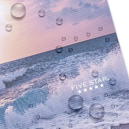 Five Star Spiral Notebook + Study App, 1 Subject, College Ruled, 8-1/2" x 11", 80 Sheets, Fights Ink Bleed, Water Resistant Cover, Ocean Tide (820443F-ECM) - color: Ocean Tide, size: 1 Pack