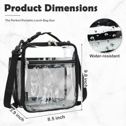 FlowFly Kids Lunch box Insulated Soft Bag Mini Cooler Back to School Thermal Meal Tote Kit for Girls, Boys, Clear - color: Clear