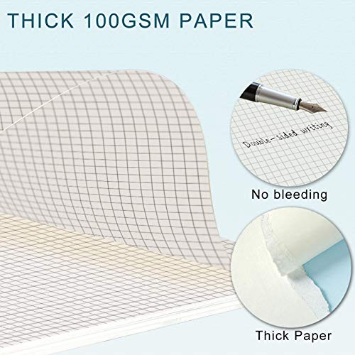 Toplive [3 Pack] A5 Refill Paper - 100GSM Thick 6 Hole Filler Inserts, 135 Sheets (270 Pages) for 6 Ring Binder Journal Notebook, Squared - style: 3Pack Grided Paper