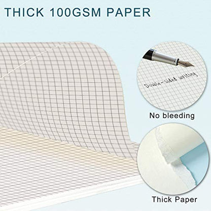 Toplive [3 Pack] A5 Refill Paper - 100GSM Thick 6 Hole Filler Inserts, 135 Sheets (270 Pages) for 6 Ring Binder Journal Notebook, Squared - style: 3Pack Grided Paper