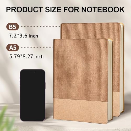 Lined Journal Notebook for Work College Ruled Note Book 7.2"x9.6" B5 PU Leather Daily Journaling 160 Pages for Women Men Writing Home School Supplies Business RoseGold - color: 09-RoseGold-1pack, style: B5 Lined 160pages