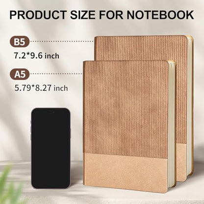 Lined Journal Notebook for Work College Ruled Note Book 7.2"x9.6" B5 PU Leather Daily Journaling 160 Pages for Women Men Writing Home School Supplies Business RoseGold - color: 09-RoseGold-1pack, style: B5 Lined 160pages