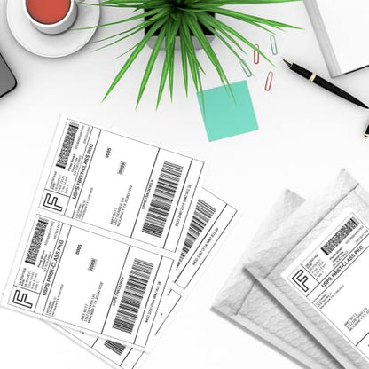 BESTEASY 1000 Half Sheet Self Adhesive Shipping Labels, Laser/Ink Jet White Blank Shipping Labels 8.5" x 5.5" Address Labels (500 Sheet Total 1000 Labels) - size: 500 sheets, style: 2 up-8.5"x5.5"