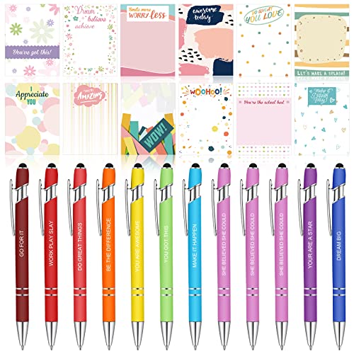 Geyee 24 Pcs Back to School Teacher Gifts Stylish Sticky Notes with Funny Pens 3 x 4 Inch Employee Appreciation Gifts for Coworkers Teacher Employee Office Staff Work Team Appreciation Gift - style: Stylish
