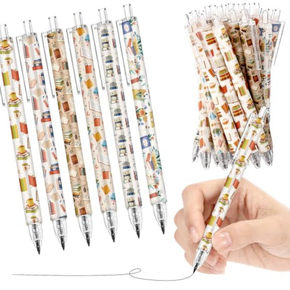 Sinload 60 Pcs Mechanical Pencil Bulk, 0.7 mm Cute Motivational Mechanical Pencil for Writing, Sketching, Drawing, Gifts from Teacher Reward Office Supplies Bee Party(Book Shelf) - style: Book Shelf