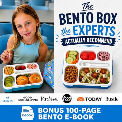 kinsho Lunch Boxes for Kids Boys Teens - Bento Box Set with Insulated Bag and Ice Pack, 6 Compartment Leak Proof Food Container, BPA-Free, Microwave Safe, Ideal for School & Work, Blue + Navy - color: Blue + Navy