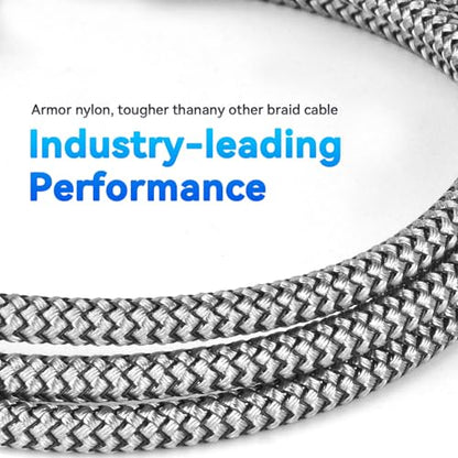 3-in-2 Charging Cable USB A/C to Phone USB-C/Micro Cable 4ft 3Pack | 2 inputs (USB-A/USB-C) to 3 outputs (Phone,USB-C, Micro) 3A Nylon braided Universal for Phone Samsung and more all devices.