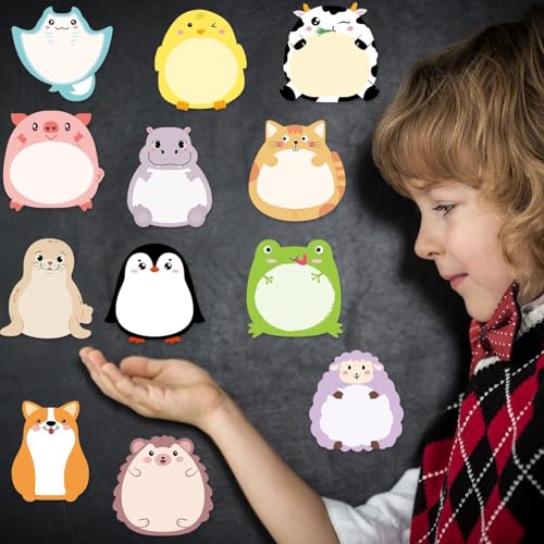 Fancy Land 24 Pads Cute Sticky Notes Cartoon Animal Pattern Sticky Notes for Teachers Classrooms 720 Sheets Memo Pads Teacher Appreciation Gift Home Office Supplies Cute - style: Cute
