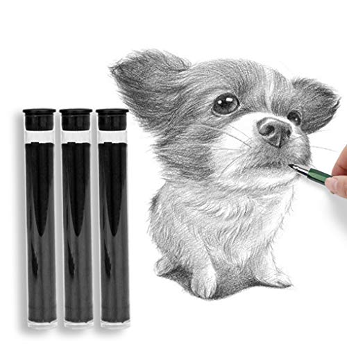 3 Pack Soft Medium Hard 4.0mm Charcoal Lead Refills Mechanical Pencil Lead Professional Artist Sketch Pencil Refills Automatic Graphite Pencil Lead Refills for Students Drawing Sketching Art Supplies - color: 3 Pack 4.00mm Lead Refills-Soft Medium Hard