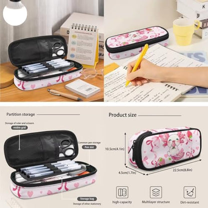 Cute Girls Bookbag & Insulated Lunch Bag & Pencil Case Set for Elementary School,Axolotl Strawberry 3-Piece Matching Backpack Lunchbox Pouch for Little Kids, Lightweight Student Supplies - color: Pink Bows-axolotl Strawberry