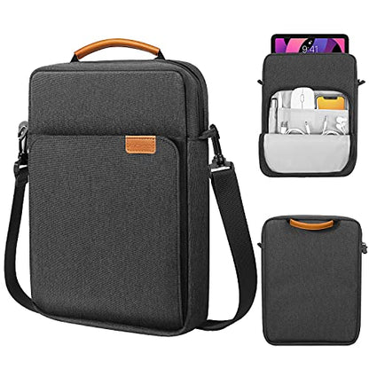 MoKo 13 Inch Tablet Sleeve Bag Carrying Case with Shoulder Strap Handle | Fits iPad Pro 13-inch M5, iPad Air 13-inch M4/M3, iPad Pro 12.9 M2/M1 and Galaxy Tab S8+/S9+ 12.4, Black &Gray - color: Black & Gray, size: 12.9 inch