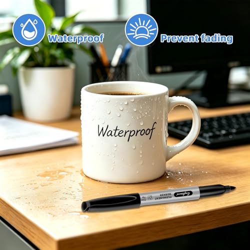 Black Permanent Markers Bulk Fine Point, Fine Tip Markers Set, Quick Drying and Fade Resistant, Works on Wood, Plastic, Paper, Metal for Classroom, Office, Home, 100 Count - size: 1 Count (Pack of 100)