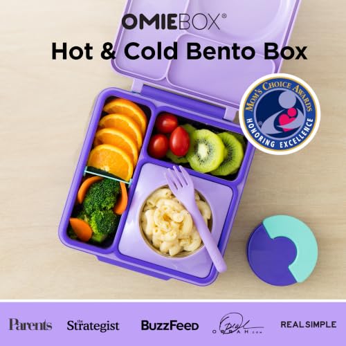 Omie OmieBox Kids Insulated Leakproof Bento Lunch Box with Food Jar (Purple Plum) - color: Purple Plum